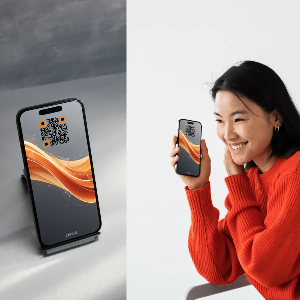 Smartphone mit YourVCard digitaler Visitenkarte auf dem Sperrbildschirm