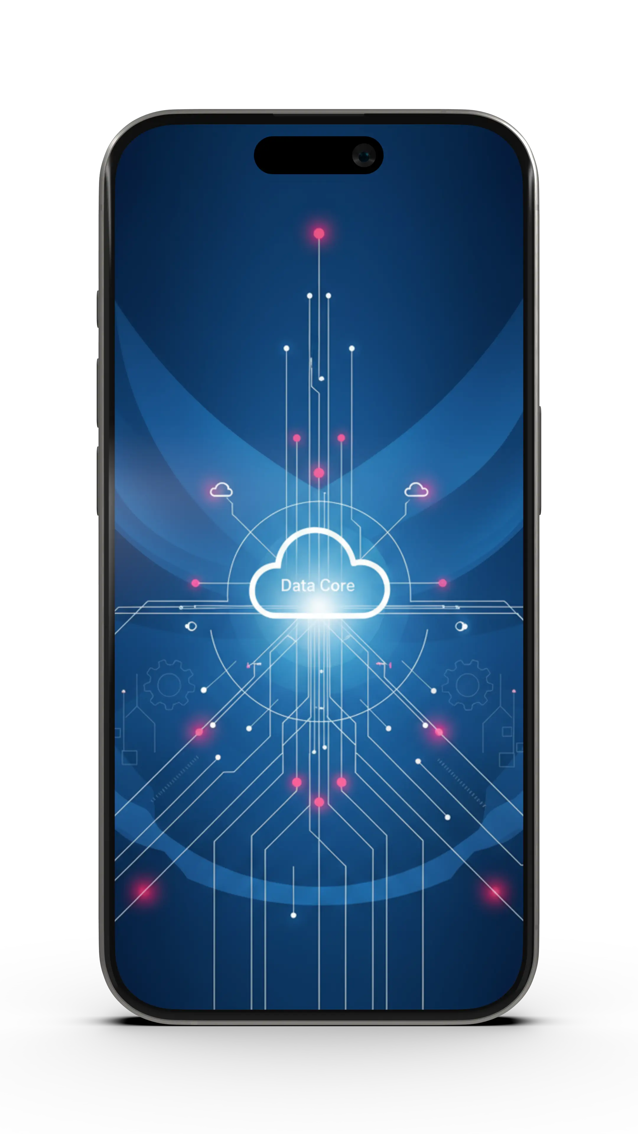 Smartphone mit Sperrbildschirm in passender CI