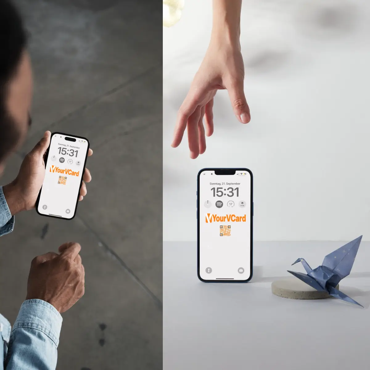 QR-Code Visitenkarte für Networking auf dem Sperrbildschirm