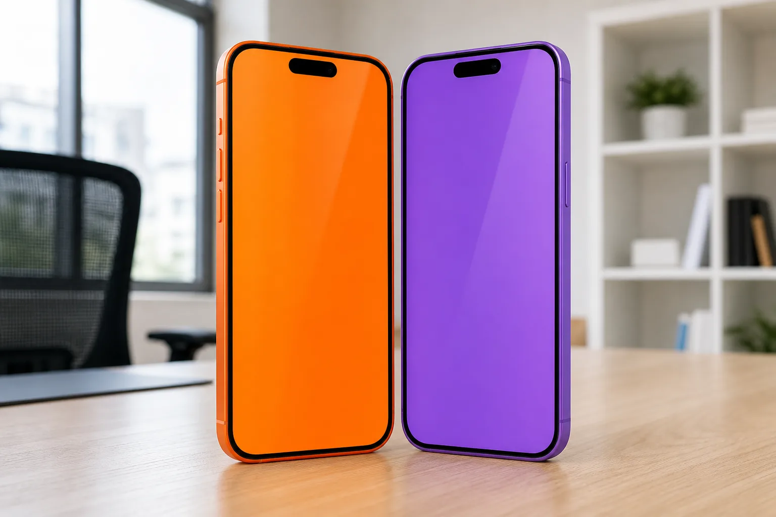 Vergleich yourvcard und HiHello: zwei Smartphones symbolisieren Design und DSGVO in Deutschland versus Enterprise-Plattform aus den USA