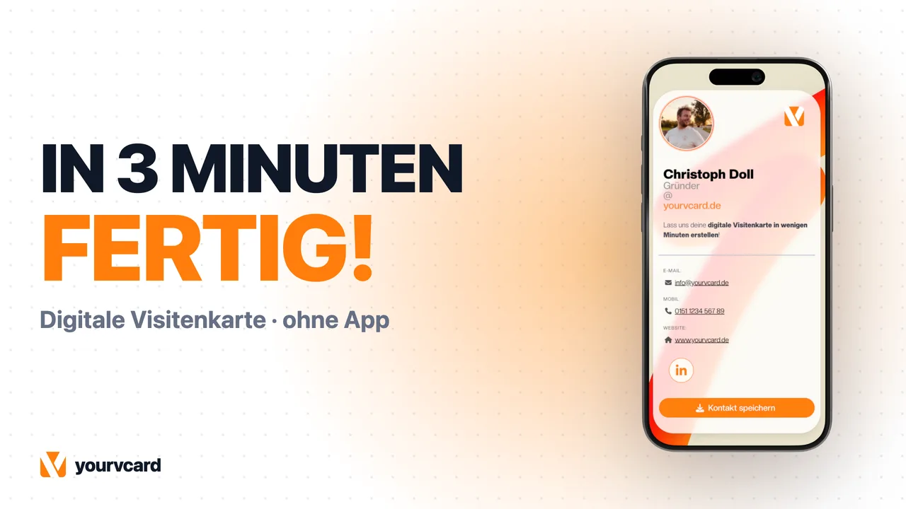 Digitale Visitenkarte erstellen – kostenlos in 3 Minuten (Schritt für Schritt) – Videoanleitung von yourvcard